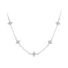 S925 Sterling Silver Platinum-plated Four-leaf Clover Star-shaped Clavicle Necklace