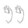 S925 Sterling Silver Pet Paw Print Earrings