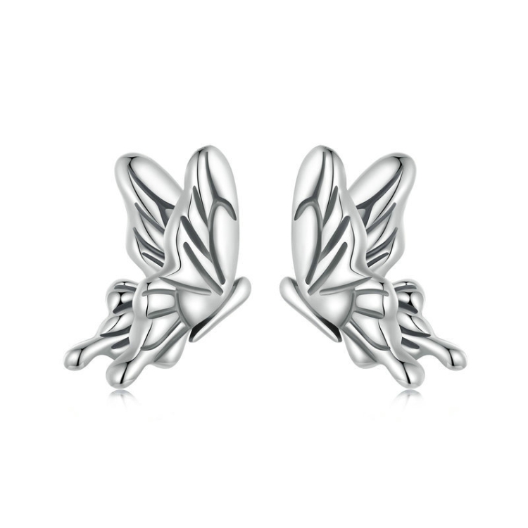 S925 Sterling Silver Three-dimensional Butterfly Earrings