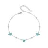 S925 Sterling Silver Platinum-plated Starfish Anklet Foot Ornament