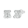 S925 Sterling Silver Platinum-plated Cute Bear Zircon Earrings