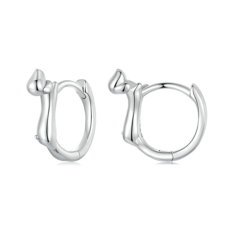 S925 Sterling Silver Dachshund Animal Earrings