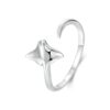 S925 Sterling Silver Platinum-Plated Ocean Manta Ray Adjustable Open Ring