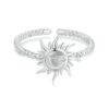 S925 Sterling Silver Warm Sun Adjustable Open Ring