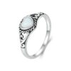 S925 Sterling Silver Opal Pattern Love Ring