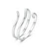 S925 Sterling Silver Platinum-plated Multi-layered Wrap-around Open Ring