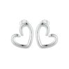 S925 Sterling Silver Oxidized Heart Earrings