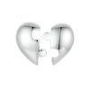 S925 Sterling Silver Platinum-plated Heart-shaped Puzzle Earrings