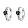 S925 Sterling Silver Oxidized Retro Elegant Heart-shaped Pattern Earrings
