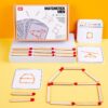 Children Wooden Match Game Stick Math Logic Thinking Teaching Aids Early Learning Puzzle Toy