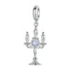 S925 Sterling Silver Platinum-plated Retro Pattern Candlestick Pendant