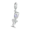 S925 Sterling Silver Platinum-plated Romantic Champagne Goblet Pendant