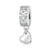 S925 Sterling Silver Platinum-Plated Bow Heart Positioning Buckle Bracelet Accessories Beaded