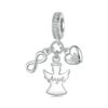S925 Sterling Silver Platinum-plated Guardian Angel Good Luck Pendant Jewelry Beads