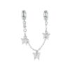 S925 Sterling Silver Platinum-Plated Butterfly Safety Chain Bracelet Bead Accessories