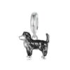 S925 Sterling Silver Gold Plated Cute Border Collie Pendant Bracelet Beads