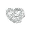 S925 Sterling Silver Infinity Symbol Love Beads Bracelet Heart-shaped Beads