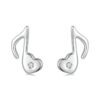 S925 Sterling Silver Platinum-plated Heart Note Zircon Earrings