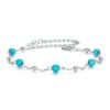 S925 Sterling Silver Platinum-plated Turquoise Bracelet