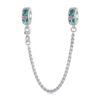 S925 Sterling Silver Platinum-plated Leaf Safety Chain Bracelet Beads Accessories