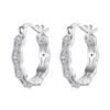 S925 Sterling Silver Platinum-Plated Lace Earrings Elegant Zircon Earrings