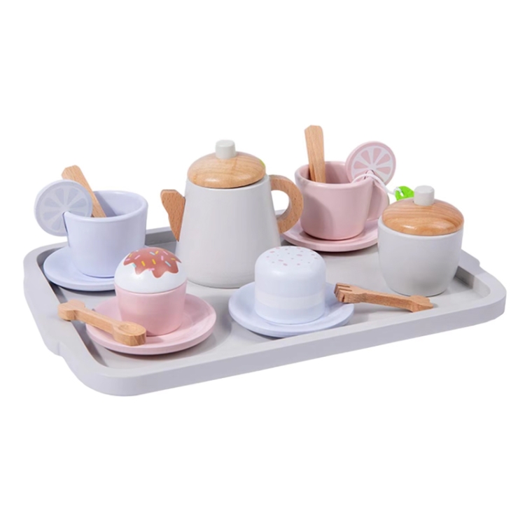 Children Pretend Play Wooden Afternoon Tea Toy Simulation Fun Interactive Boys and Girls Toys