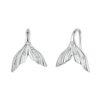 S925 Sterling Silver Oxidized Ocean Style Fishtail Earrings