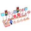 16pcs /Set Children Wooden Toy Street Traffic Signs Model Cars Early Learning Safety Cognitive Road Signs