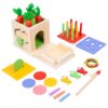 Montessori Sorting Matching Educational Toys Pull Carrots Children Catching Worms Fishing Puzzle Nail Board Coin Box