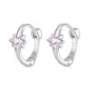 S925 Sterling Silver Platinum-plated Star Zircon Earrings