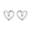 S925 Sterling Silver Hollow Heart Earrings