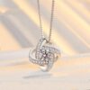 Women Necklace Inlaid Diamonds Collarbone Chain Clover Pendant Temperament Silver Jewelry