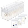 Acrylic Jewelry Storage Box + 20pcs Antioxidant PVC Jewelry Sealing Bags Necklace Earring Dustproof Organizer