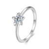 MSR064 S925 Sterling Silver Moissanite Star Ring