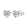 S925 Sterling Silver Heart Shining Moissanite Earrings