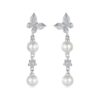 S925 Sterling Silver Elegant Butterfly Shell Bead Long Earrings