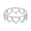 S925 Sterling Silver Oxidized Heart-shaped Hollow Ring