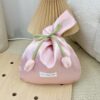 Wedding Beauty Industry Silk Cloth Gift Pouch Tulip Wristlet Bag Hanfu Handbag