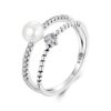 S925 Sterling Silver Natural Freshwater Pearl Double-layer Ring Elegant Temperament Ring