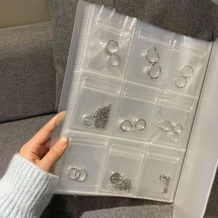 Transparent Anti-Oxidation Jewelry Storage Albums Desktop Drawer Organizer Necklace Bracelet Ring Book