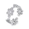 S925 Sterling Silver Hollow Lace Flower Opening Adjustable Ring