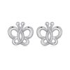 S925 Sterling Silver Platinum-Plated Cute Hollow Butterfly Earrings