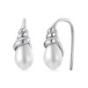 S925 Sterling Silver Platinum-Plated Conch Shell Pearl Earrings