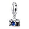 S925 Sterling Silver Camera Pendant Bracelet Openable Beads