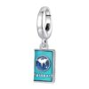 S925 Sterling Silver Travel Passport Pendant Buckle Openable Beads