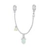 S925 Sterling Silver Water Drop Stone Safety Chain Bracelet Bead Accessories