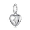 S925 Sterling Silver Polished Heart DIY Loose Beads