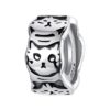 S925 Sterling Silver Platinum-Plated Cute Cat Silicone Spacer Beads Jewelry Beads