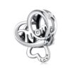 S925 Sterling Silver Mother Day Heart Shape Bracelet Beads
