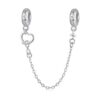 S925 Sterling Silver Love Safety Chain Bracelet Heart-shaped Accessories
